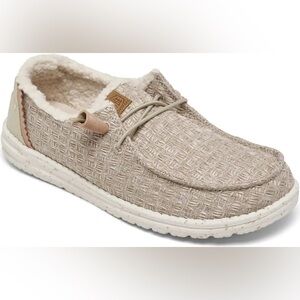 NEW Hey Dude Wendy Warmth Sherpa Slip On Natural Tan Womens Size 8 NWT